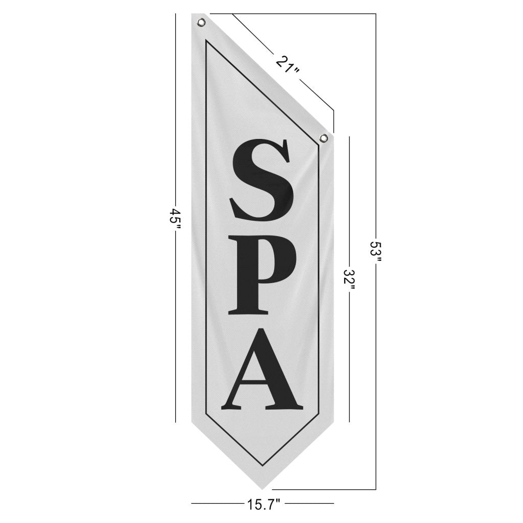 SPA Open Flag, Premium Double - Sided, White (Flag Only)