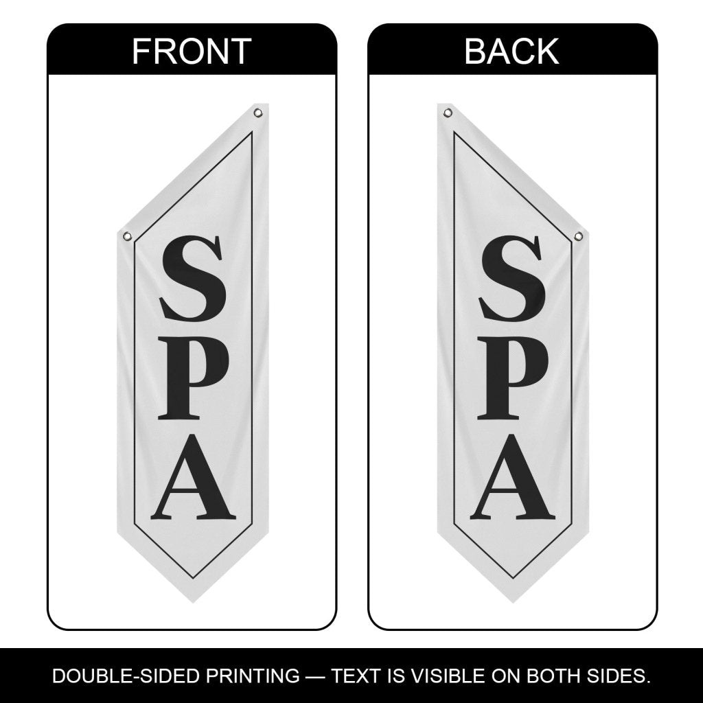 SPA Open Flag, Premium Double - Sided, White (Flag Only)