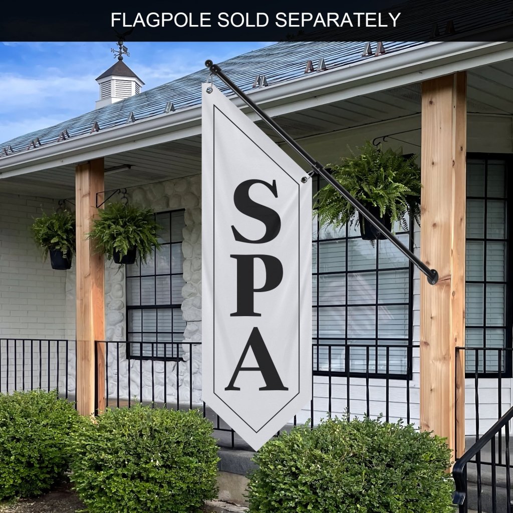 SPA Open Flag, Premium Double - Sided, White (Flag Only)
