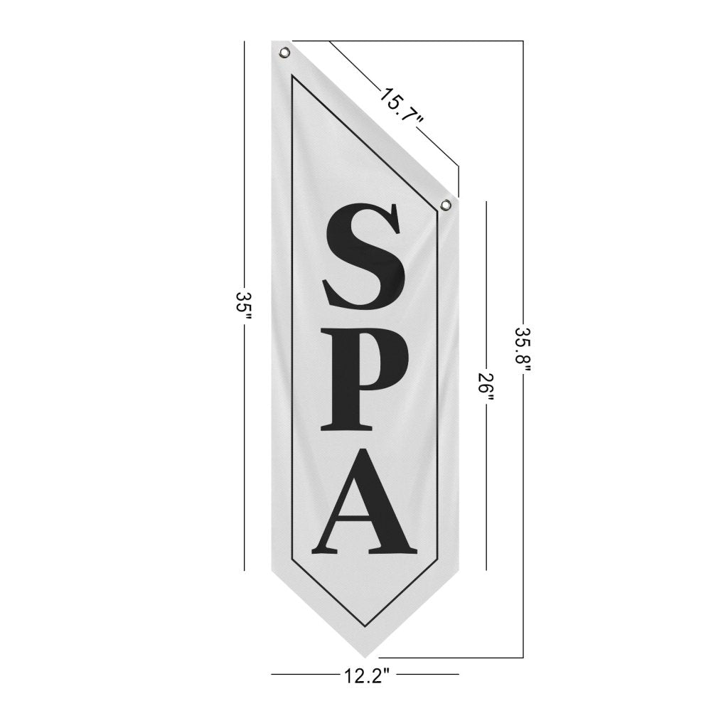 SPA Open Flag, Premium Double - Sided, White (Flag Only)