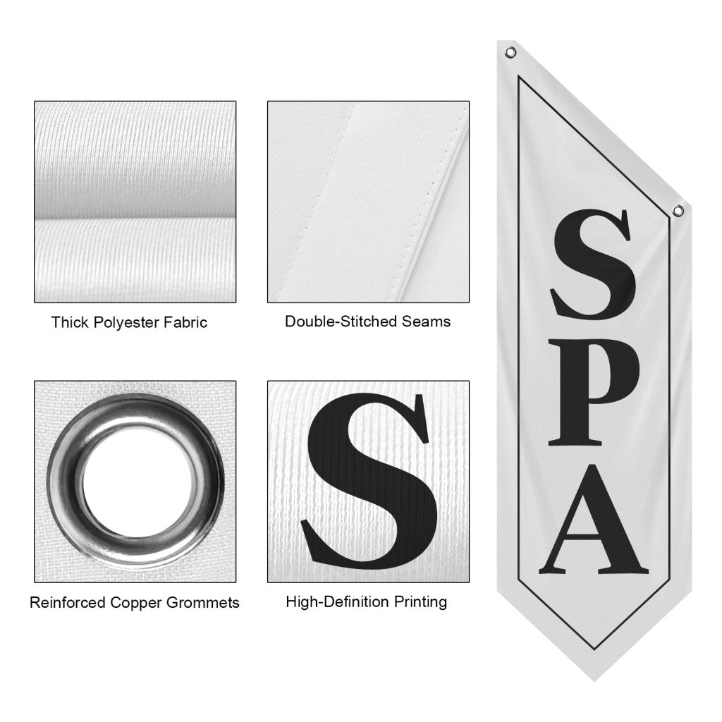 SPA Open Flag, Premium Double - Sided, White (Flag Only)