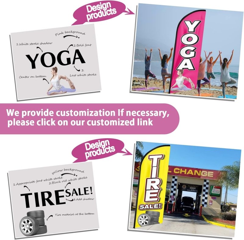 Spa Sign - 11FT Spa Advertising Swooper Flag Fit 15FT Flagpole(Flagpole Not Included 4.3)