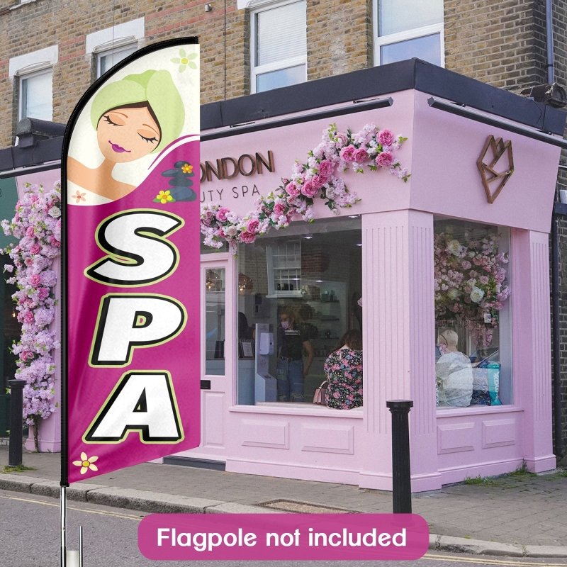 Spa sign - 8FT Spa Advertising Swooper Flag(Flagpole Not Included 3.4)