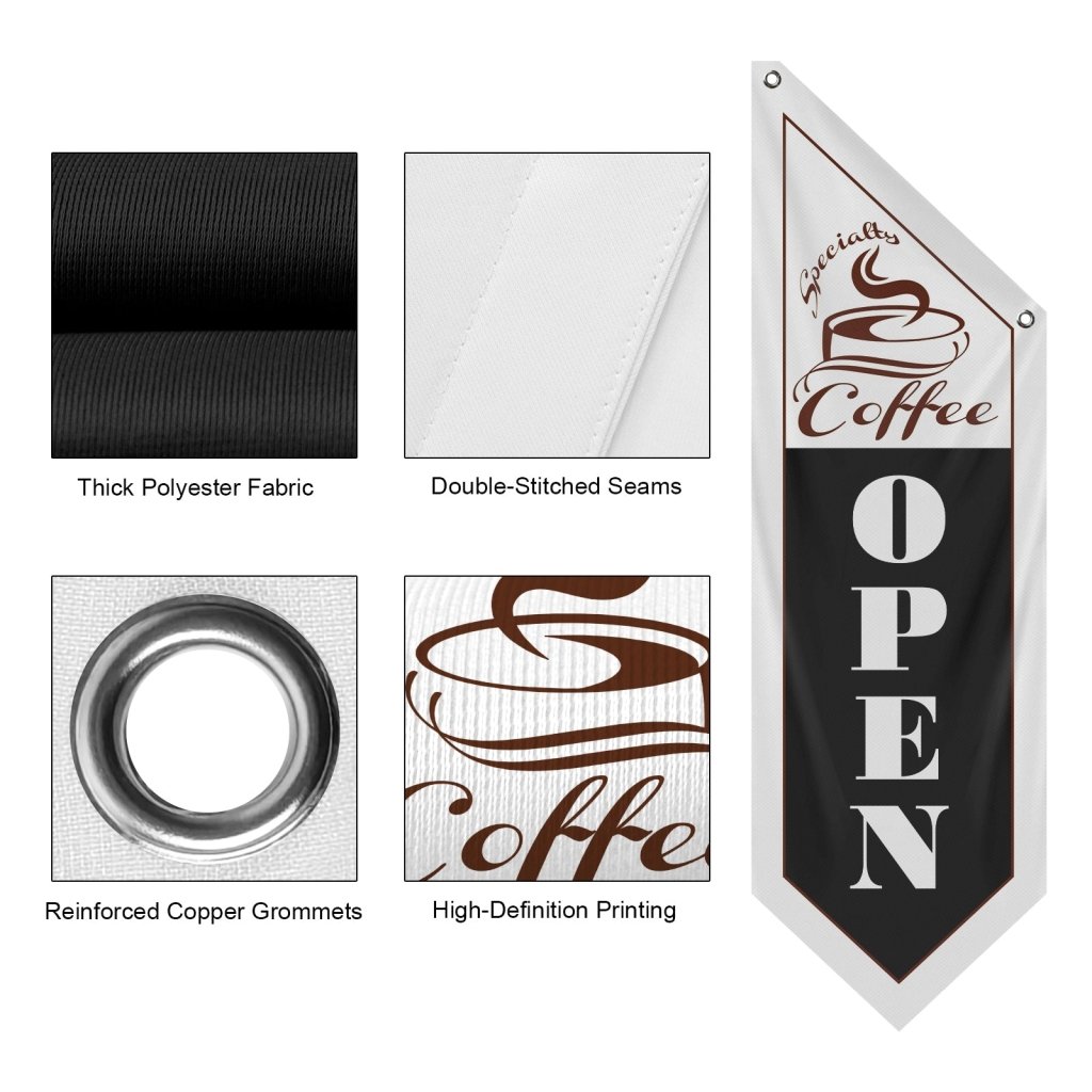 Specialty Coffee Open Banner , Black (Flag Only)
