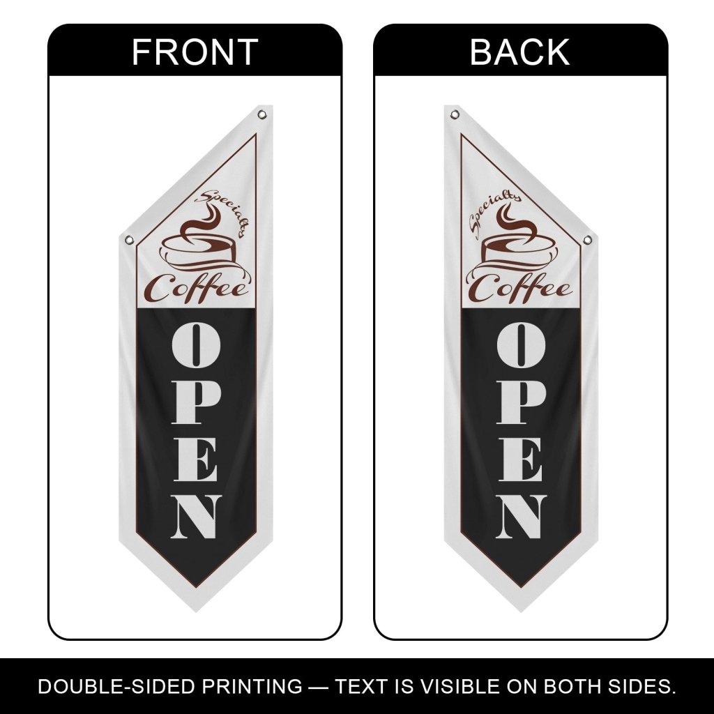 Specialty Coffee Open Banner , Black (Flag Only)