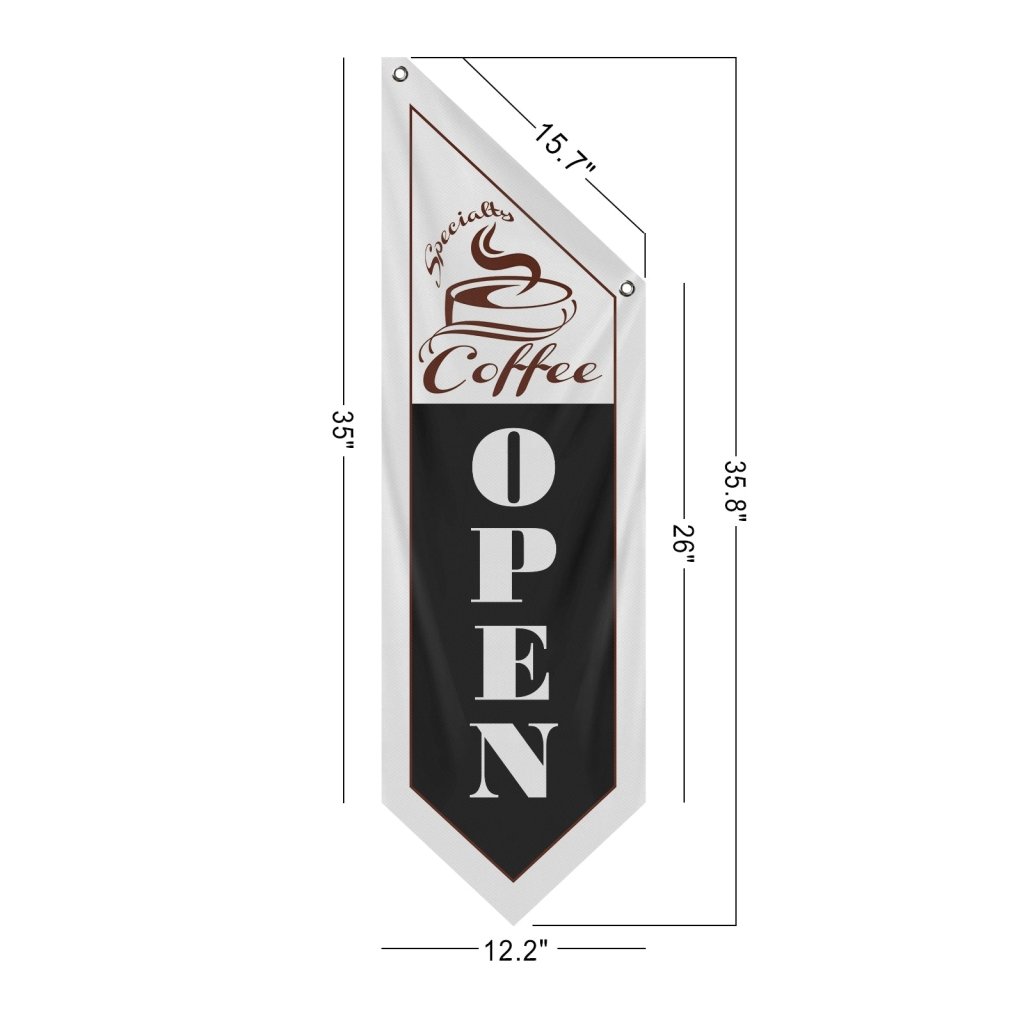 Specialty Coffee Open Banner , Black (Flag Only)