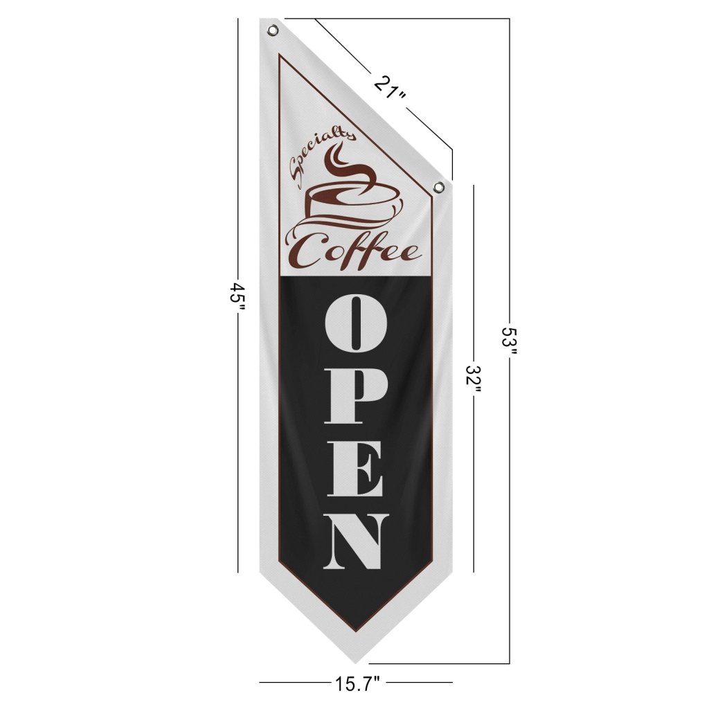 Specialty Coffee Open Banner , Black (Flag Only)