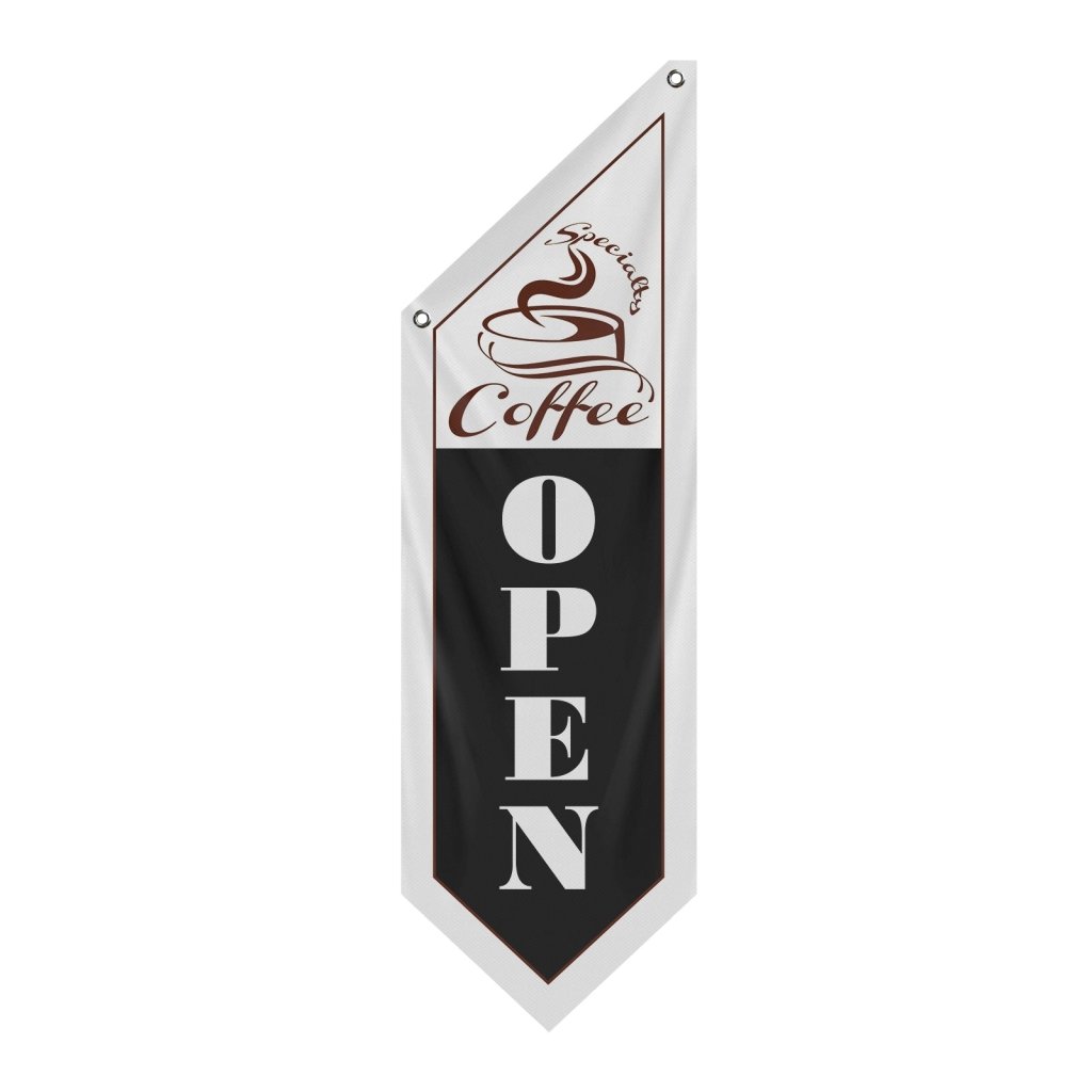 Specialty Coffee Open Banner , Black (Flag Only)