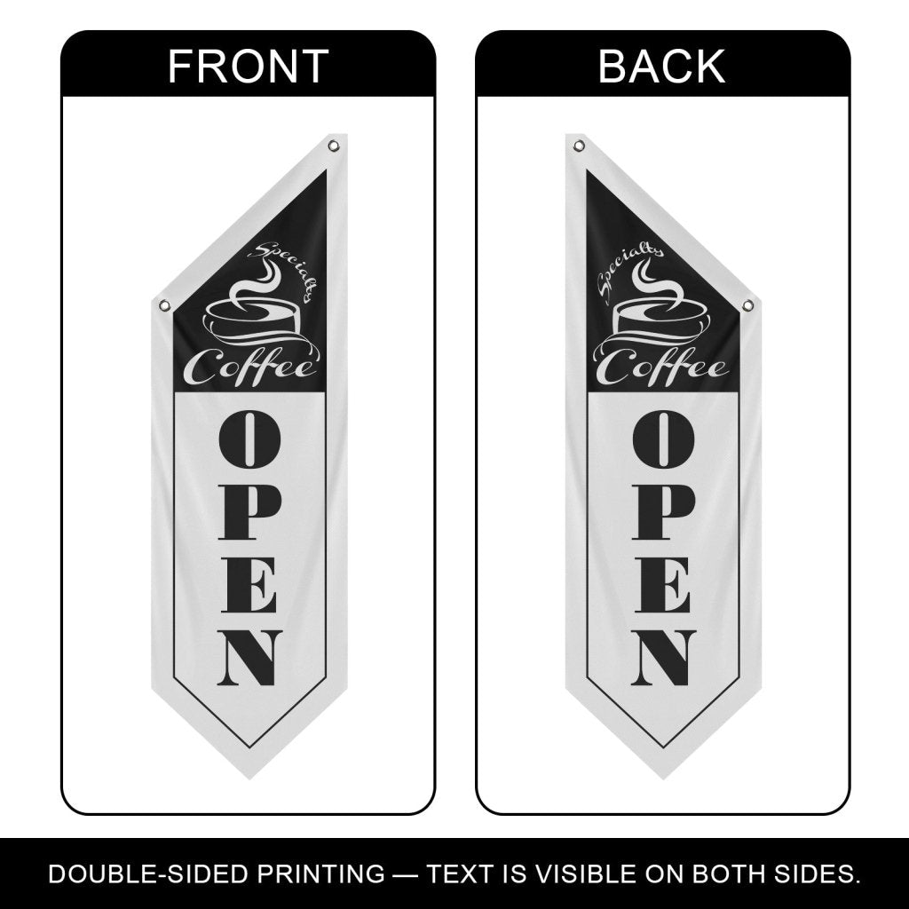 Specialty Coffee Open Banner , White (Flag Olny)