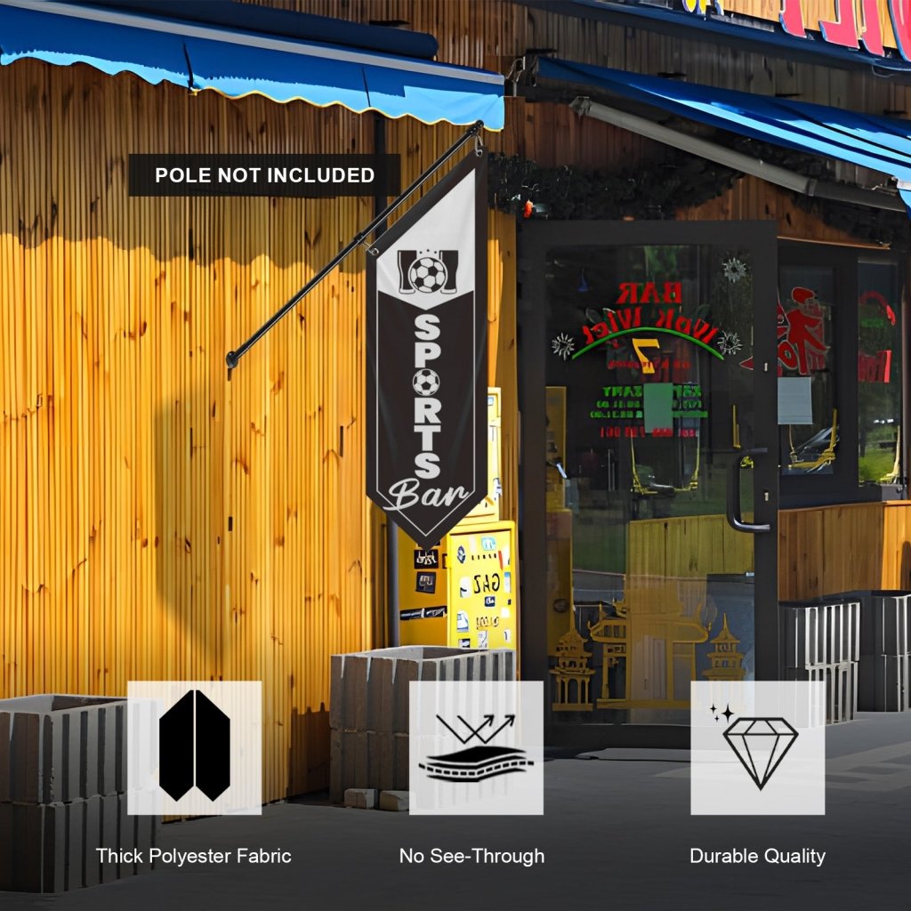 Sports Bar Now Open Double - Sided Wall Banner (Flag Only)