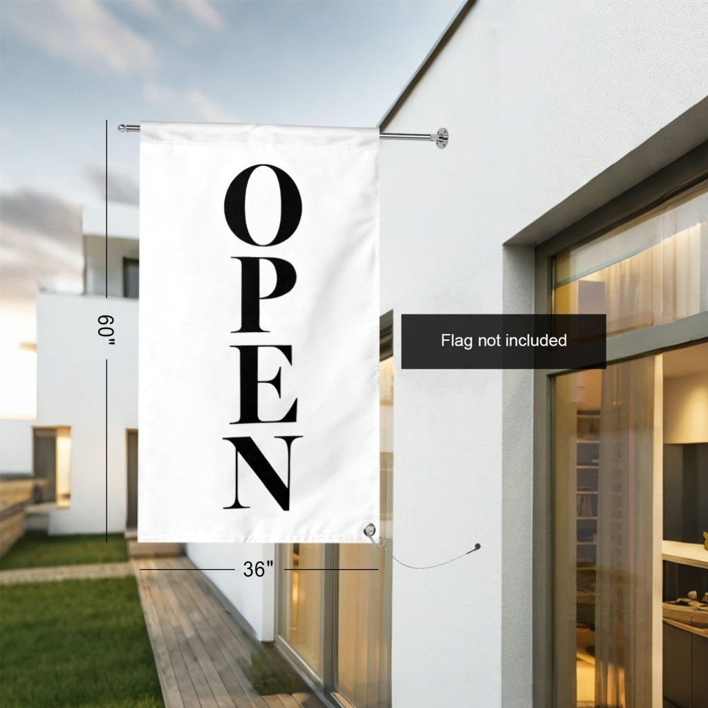 Stainless Steel 90° Wall Mounted Flag Pole Kit, Business Sign Display