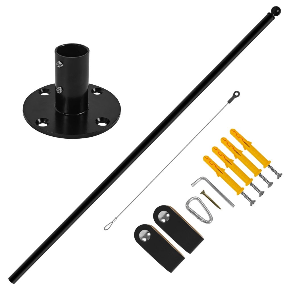 Stainless Steel 90° Wall Mounted Flag Pole Kit, Business Sign Display