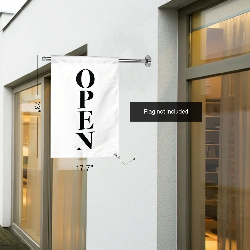 Stainless Steel 90° Wall Mounted Flag Pole Kit, Business Sign Display
