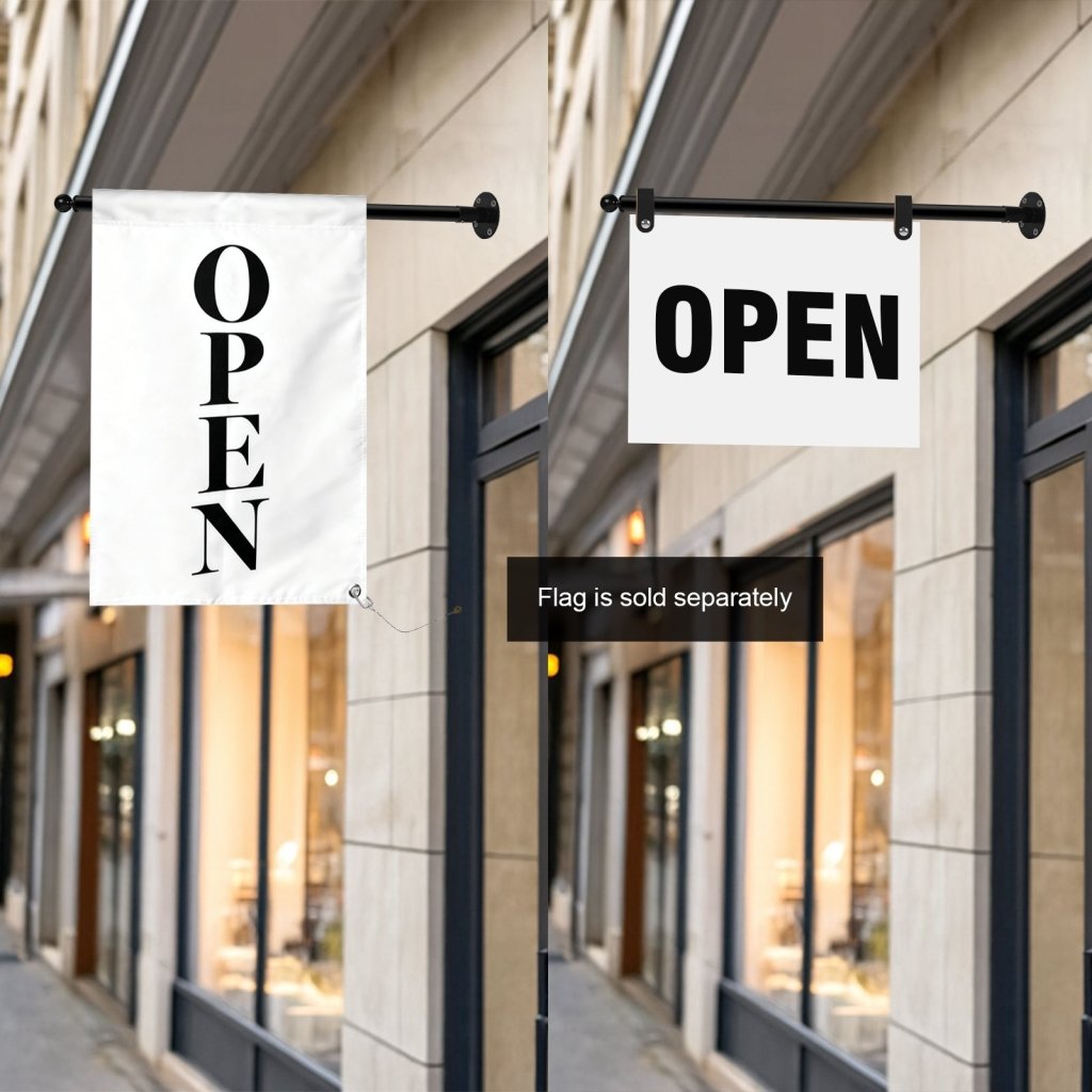 Stainless Steel 90° Wall Mounted Flag Pole Kit, Business Sign Display