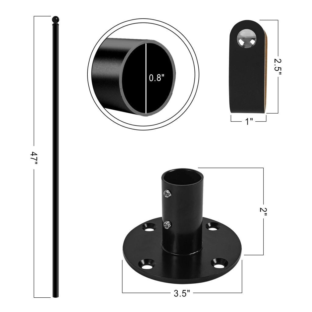 Stainless Steel 90° Wall Mounted Flag Pole Kit, Business Sign Display