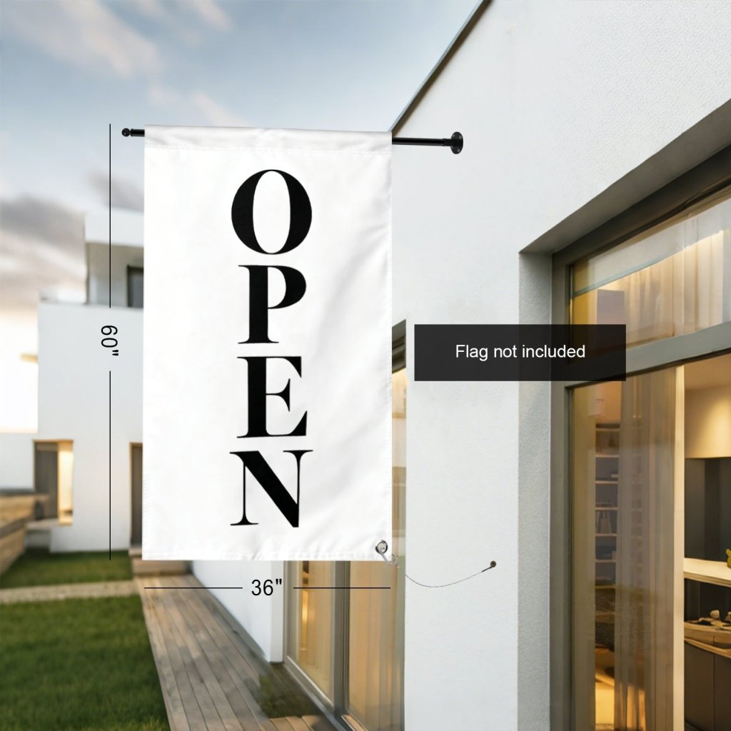 Stainless Steel 90° Wall Mounted Flag Pole Kit, Business Sign Display