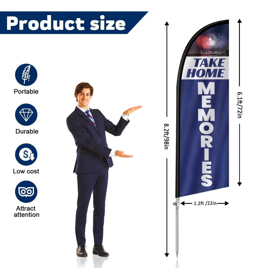 Take Home Memories Presidents Day Banner – 8Ft Feather Flag