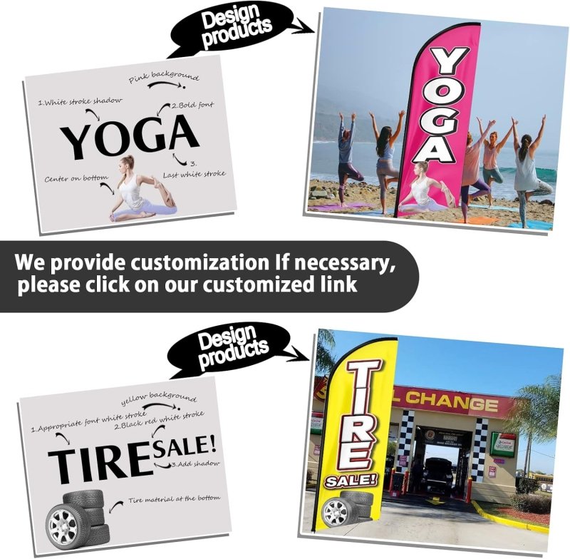 Tattoos Sign - 8FT Tattoos Advertising Swooper Flag (Flagpole Not Included 3.4)