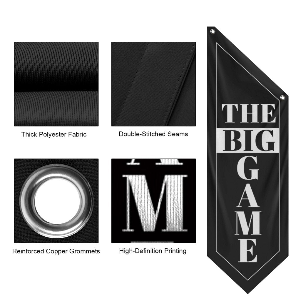 The Big Game Banner, Double - Sided Polyester Football Flag (Flag Only)