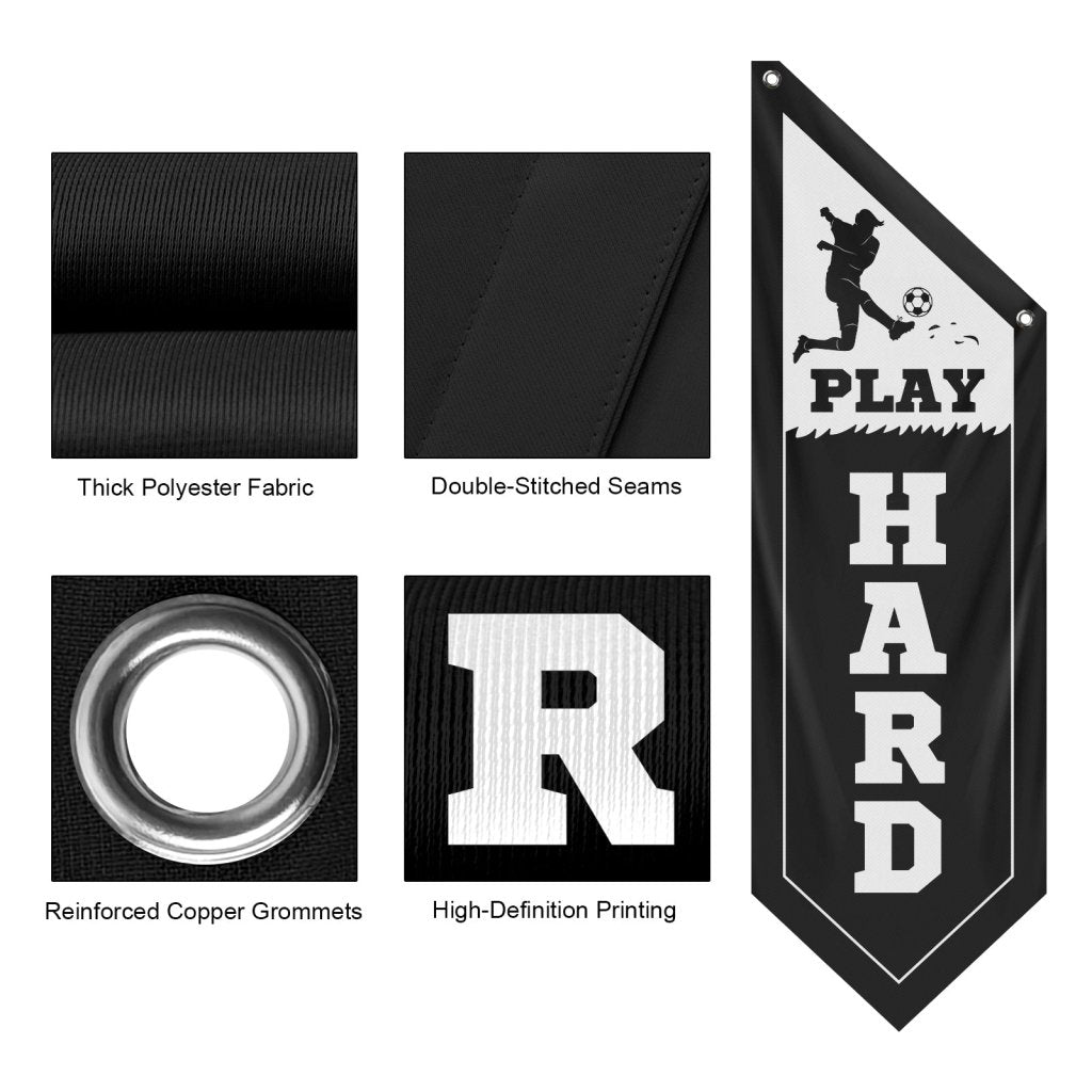 Thick Durable Soccer Banner for Home, Black (Flag Only)