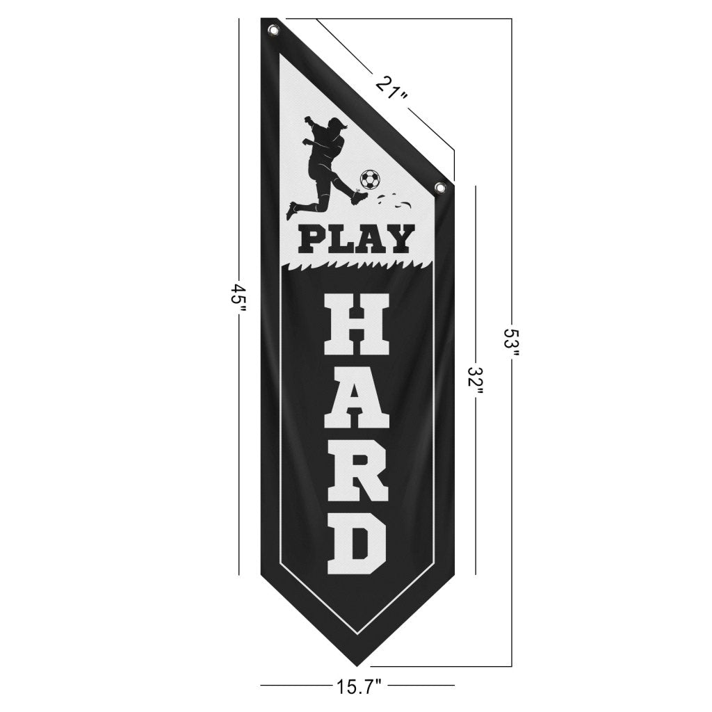 Thick Durable Soccer Banner for Home, Black (Flag Only)