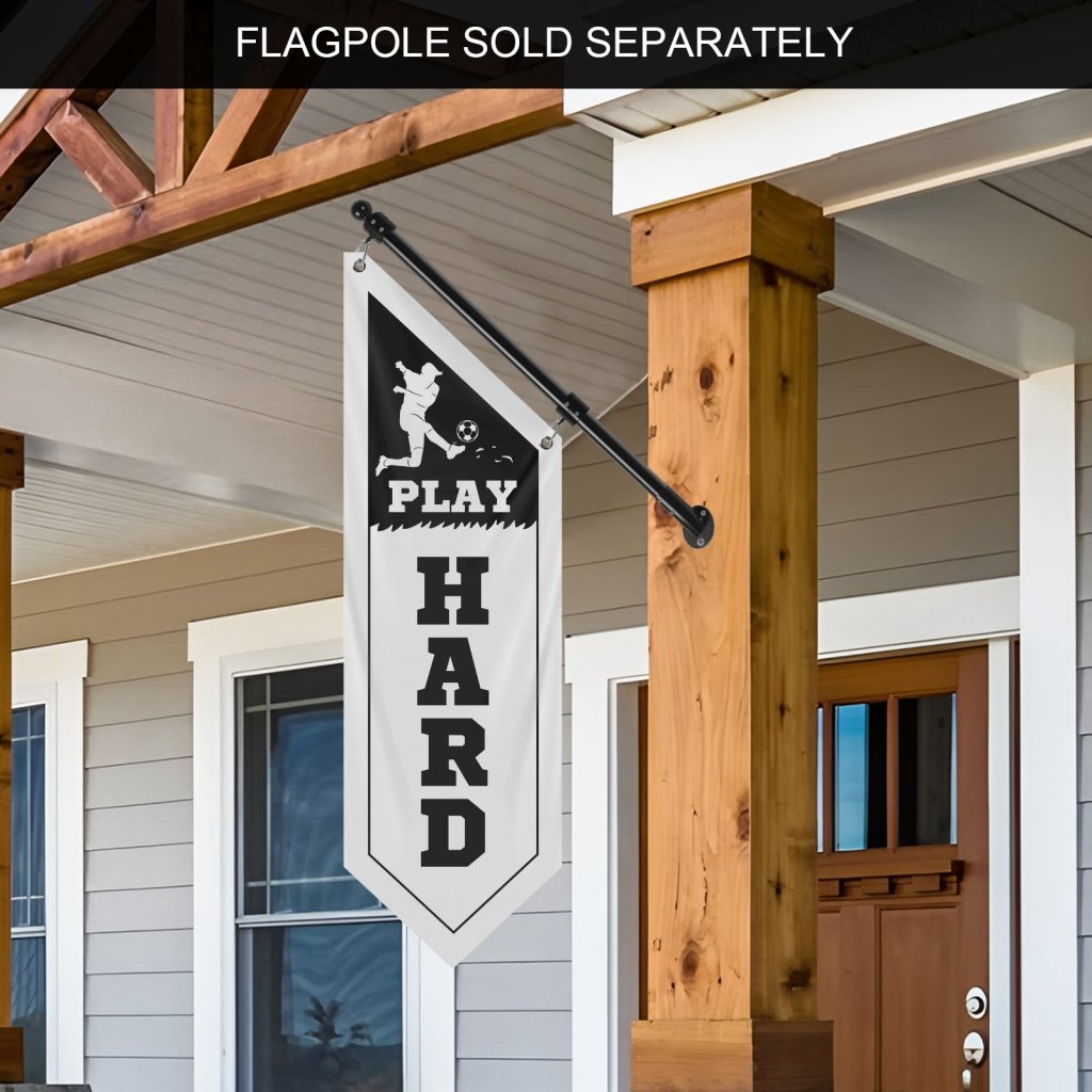 Thick Durable Soccer Banner for Home, White (Flag Only)