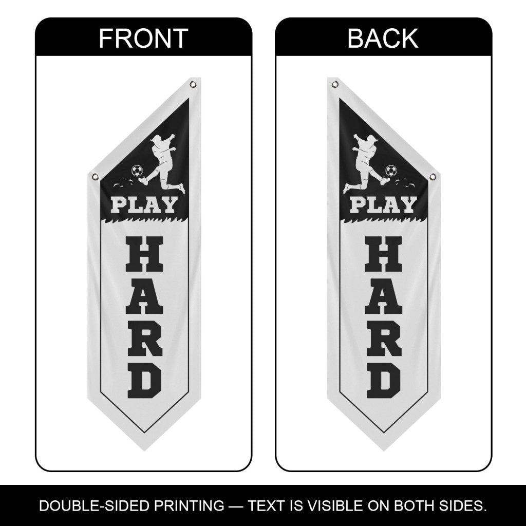 Thick Durable Soccer Banner for Home, White (Flag Only)