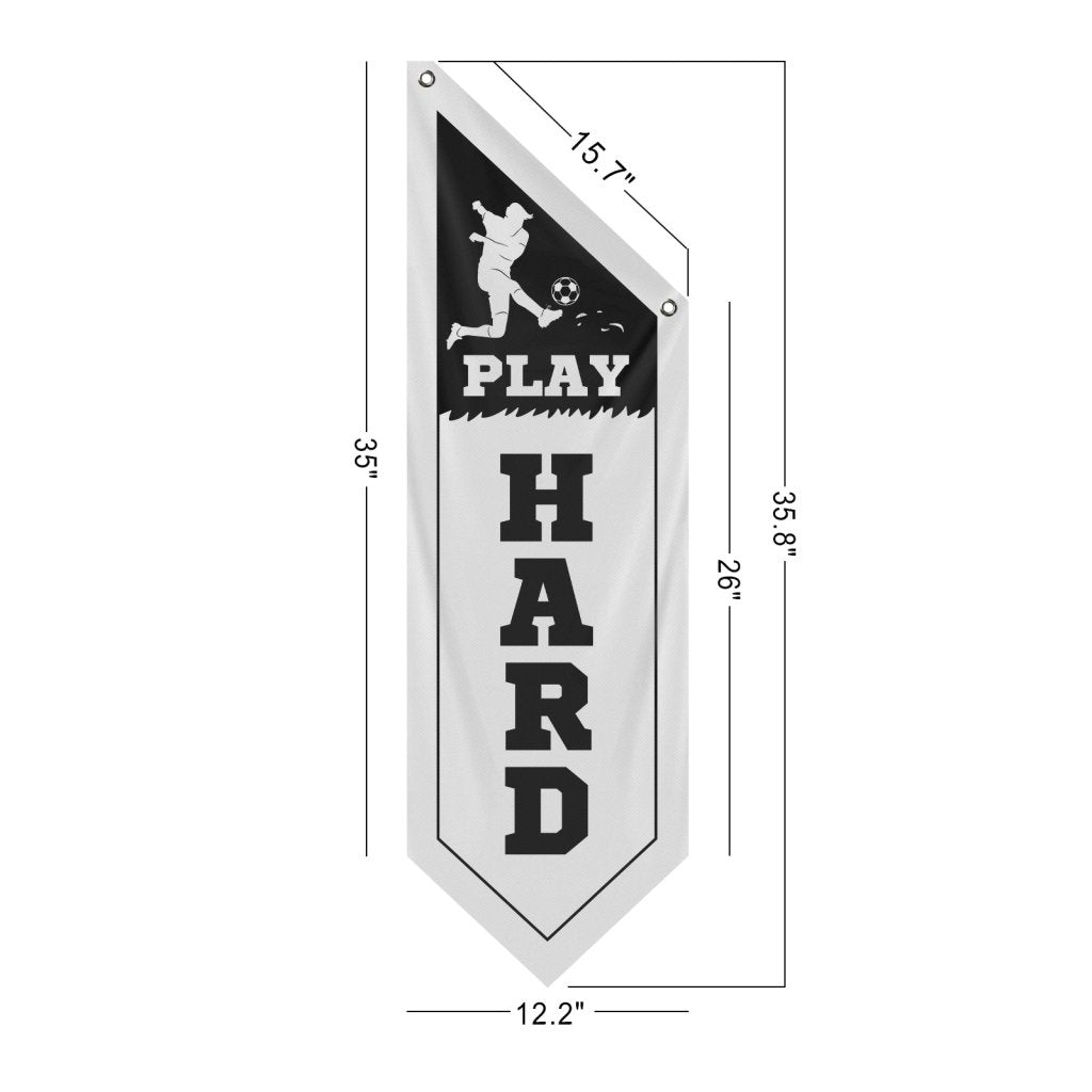 Thick Durable Soccer Banner for Home, White (Flag Only)