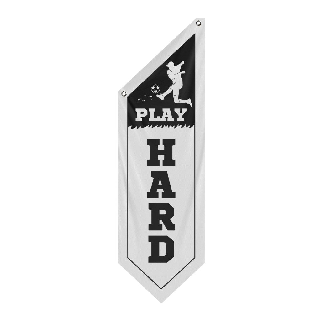 Thick Durable Soccer Banner for Home, White (Flag Only)