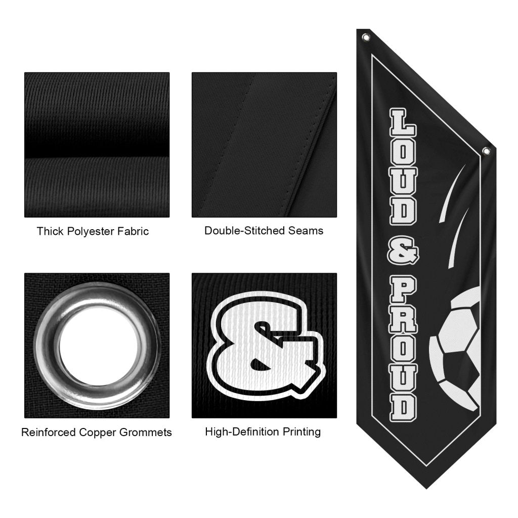Thick Polyester Loud & Proud Wall Banner, Black (Flag Only)