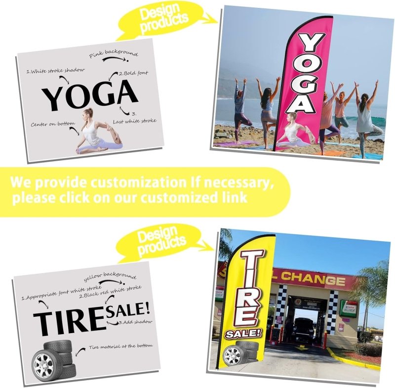 Used Car Signs - 11FT Autos Usados Advertising Swooper Flag Fit 15FT Flagpole(Flagpole Not Included 4.3)