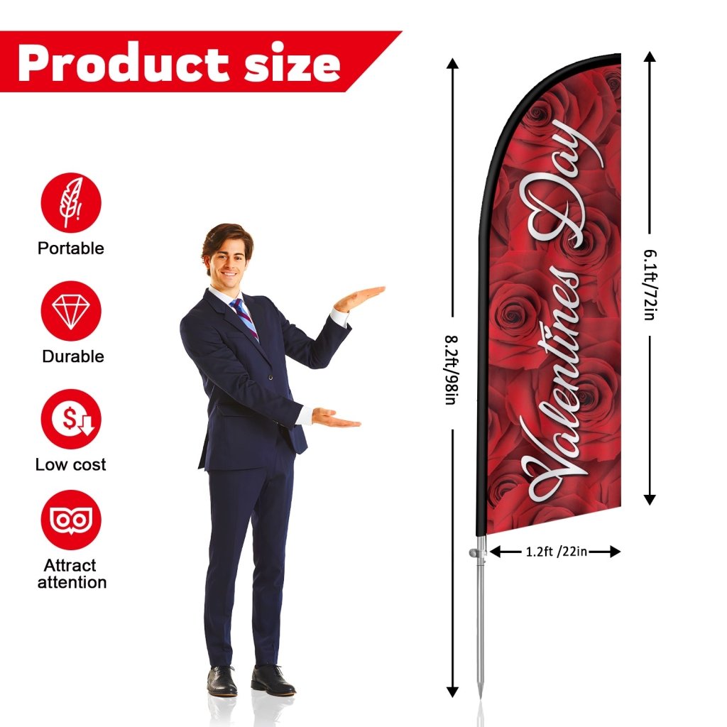 Valentine’s Day 8FT Swooper Flag Kit Aluminum Poles