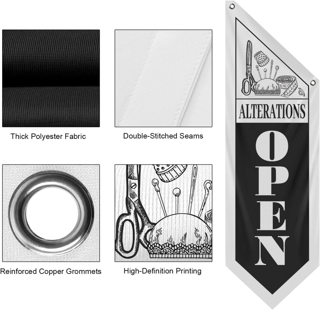 Vintage Alterations Open Flag, Double - Sided Three - ply (Flag Only)