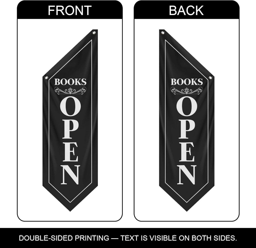 Vintage Black Book Open Flag, Double - Sided Three - ply (Flag Only)