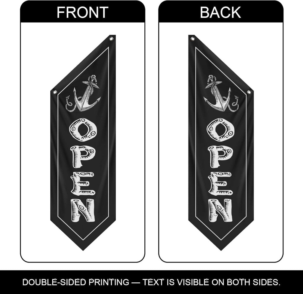 Vintage Black Open Flag, Double - Sided Three - ply (Flag Only)