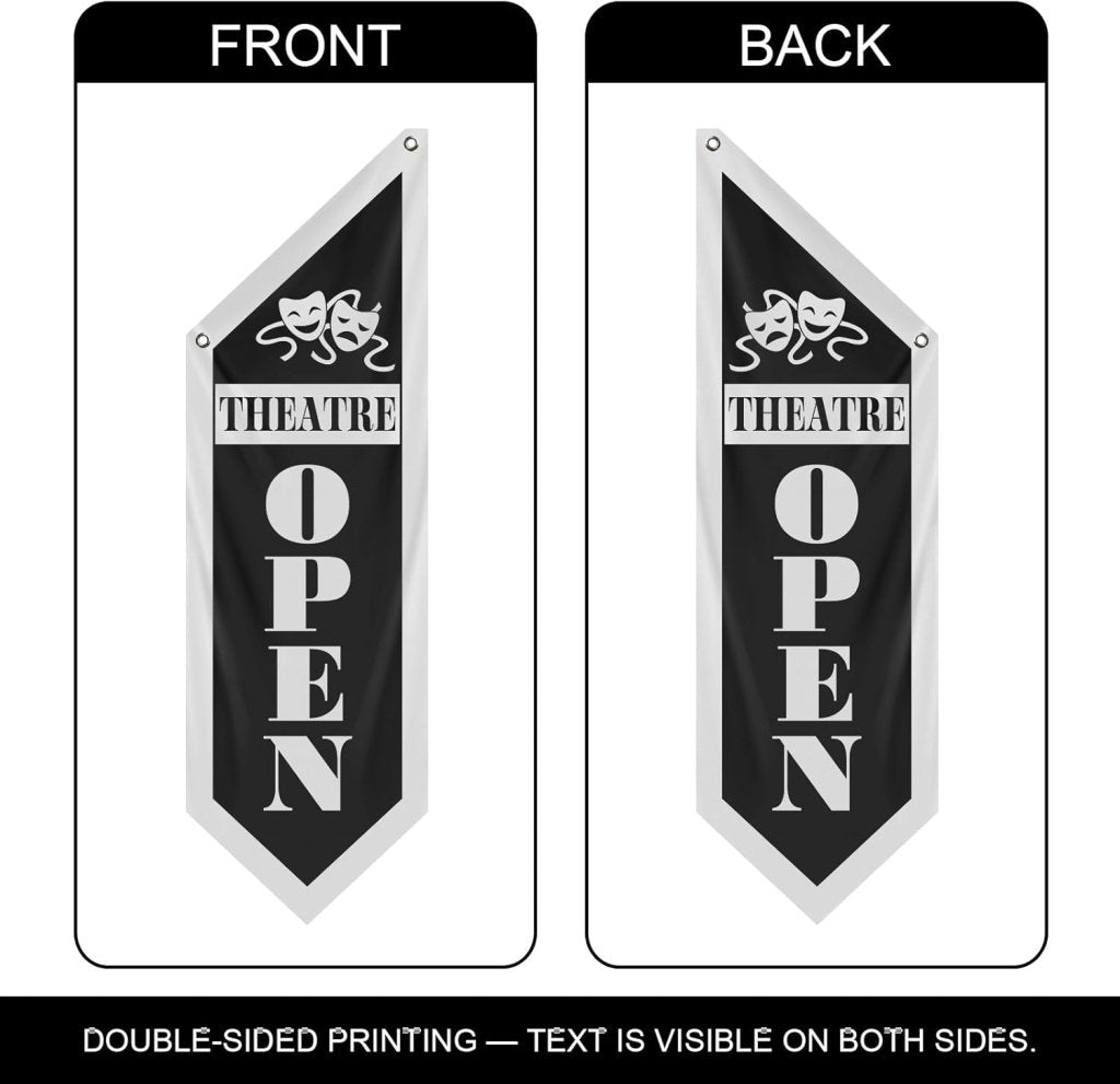 Vintage Black Theatre Open Flag, Double - Sided Three - ply (Flag Only)