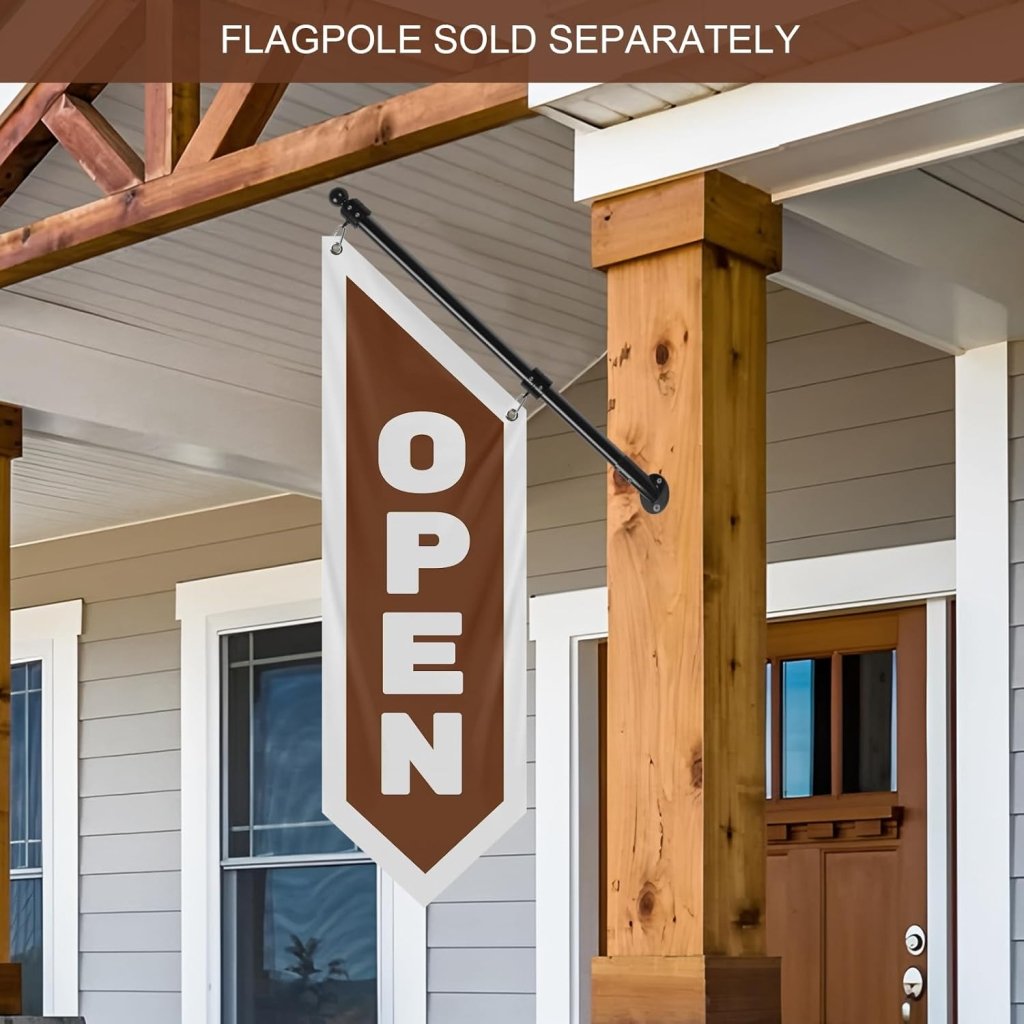 Vintage Brown Open Flag Double - Sided, Three - Layer(No Pole Included)