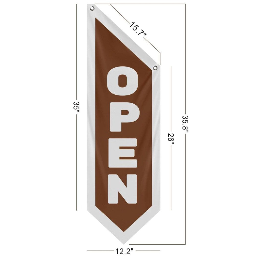 Vintage Brown Open Flag Double - Sided, Three - Layer(No Pole Included)