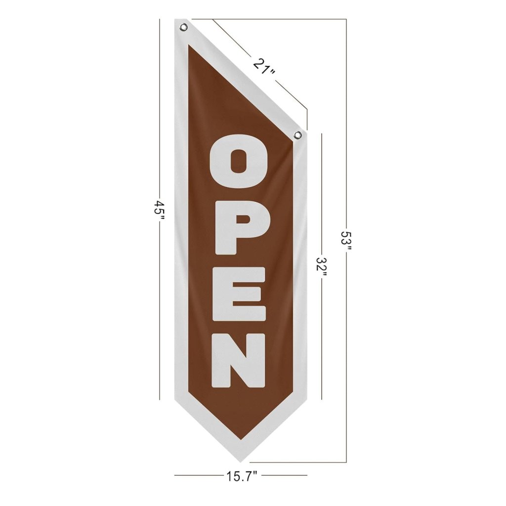 Vintage Brown Open Flag Double - Sided, Three - Layer(No Pole Included)