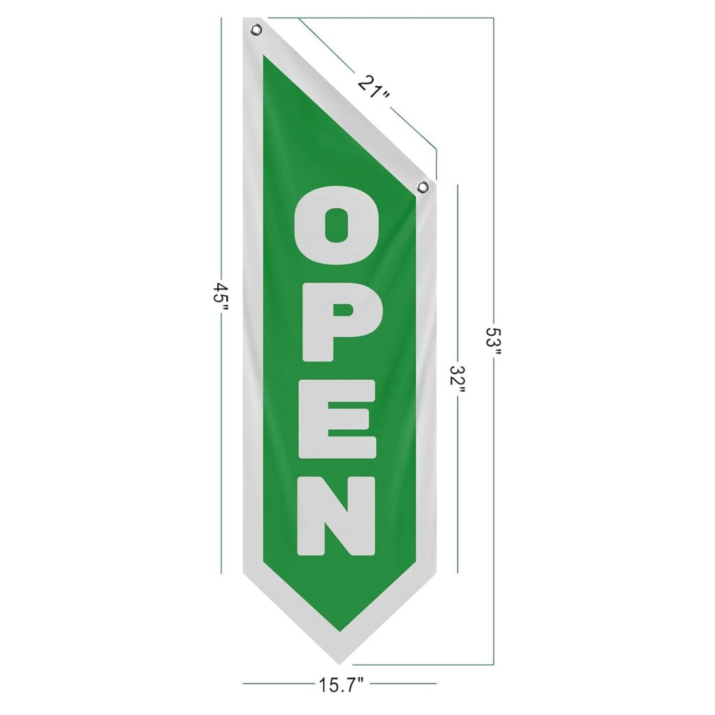 Vintage Green Open Flag, Double - Sided Three - ply (No Pole Included)