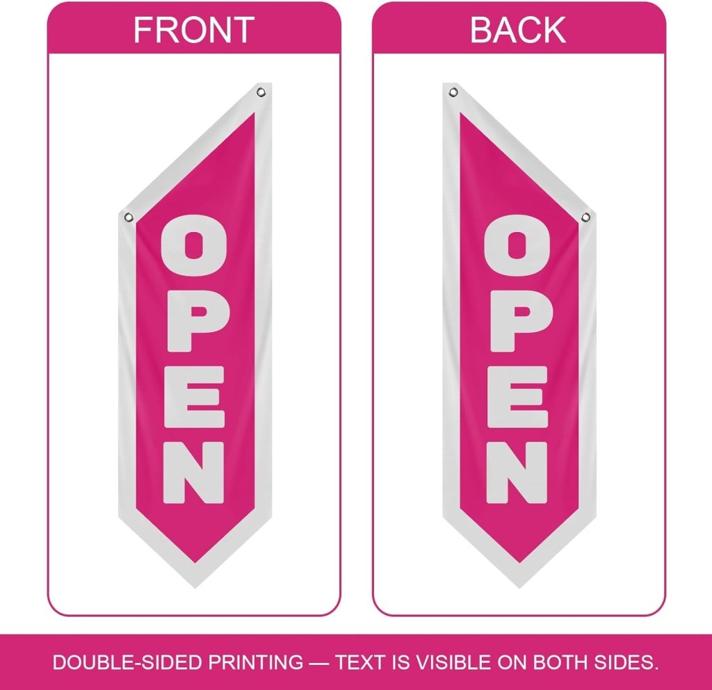 Vintage Pink Open Flag Double - Sided, Three - Layer (No Pole Included)
