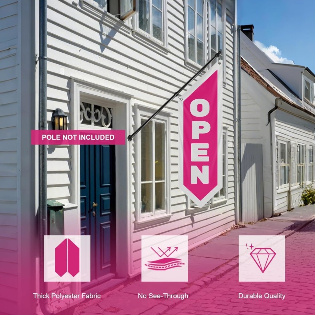 Vintage Pink Open Flag Double - Sided, Three - Layer (No Pole Included)