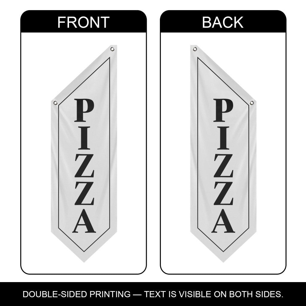 Vintage Pizza Flag, Double - Sided Hanging Banner – White (Flag Only)