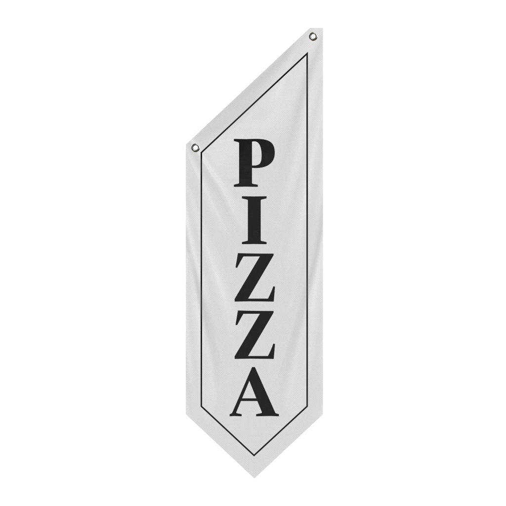 Vintage Pizza Flag, Double - Sided Hanging Banner – White (Flag Only)