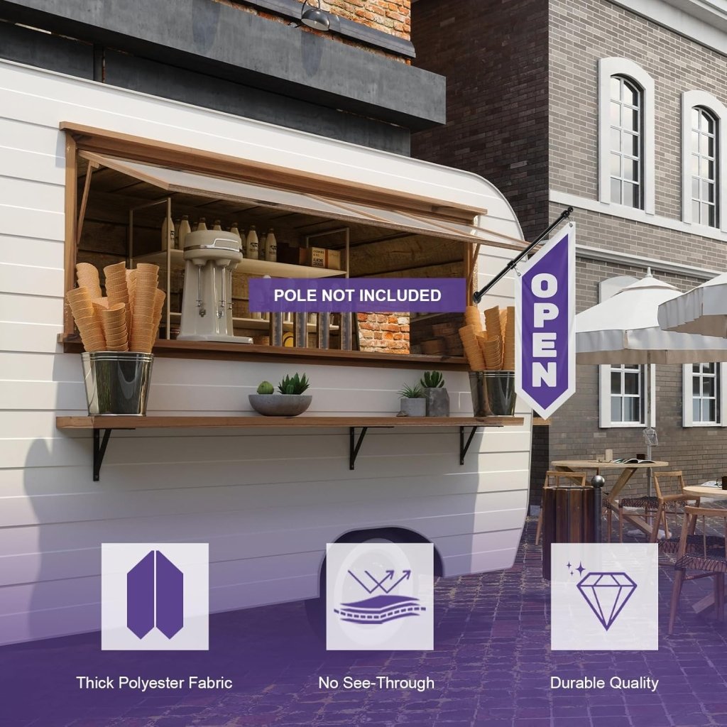 Vintage Purple Style Open Flag, Double - Sided Three - ply(No Pole Included)