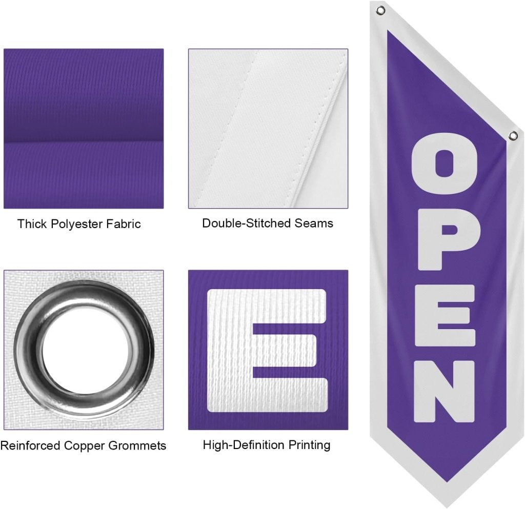 Vintage Purple Style Open Flag, Double - Sided Three - ply(No Pole Included)