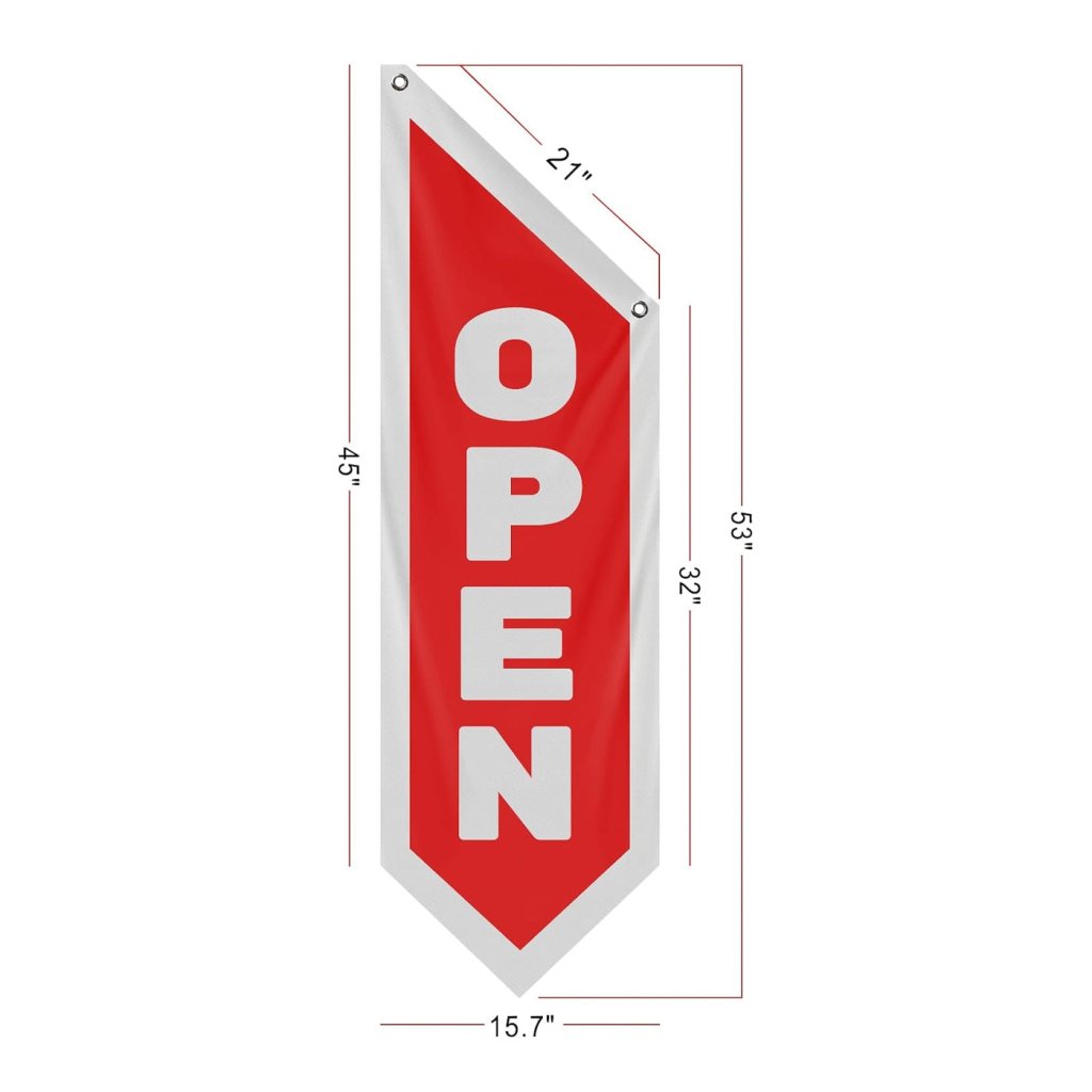 Vintage Red Open Flag Double - Sided, Three - Layer (No Pole Included)
