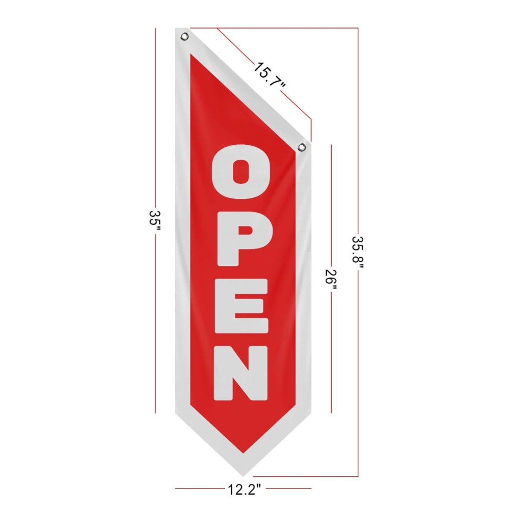 Vintage Red Open Flag Double - Sided, Three - Layer (No Pole Included)