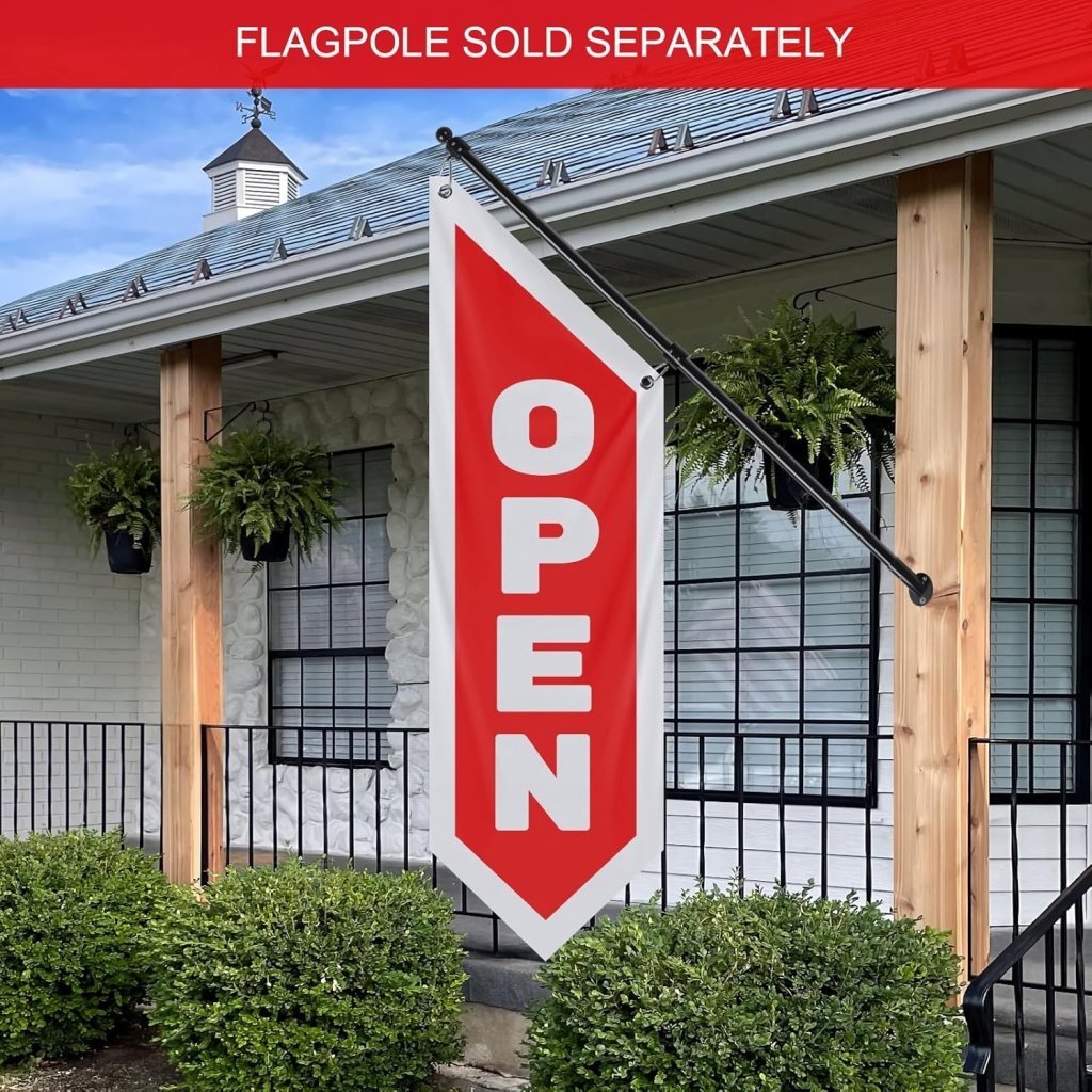 Vintage Red Open Flag Double - Sided, Three - Layer (No Pole Included)