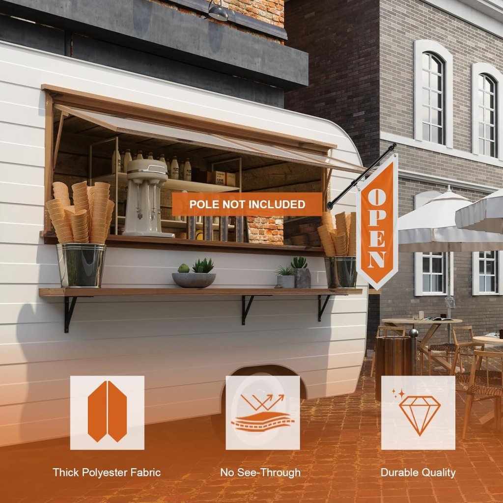 Vintage Style Orange Open Flag, Double - Sided Three - ply (No Pole)